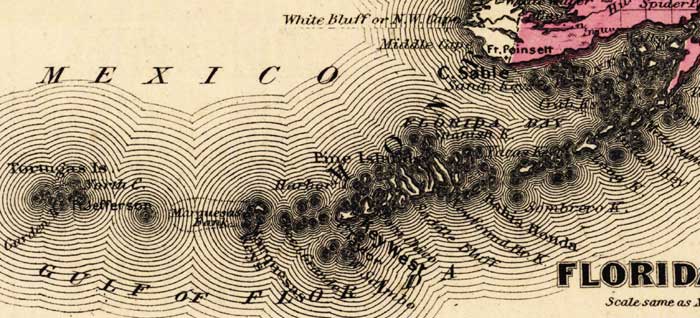 Map of Monroe County, Florida, 1863