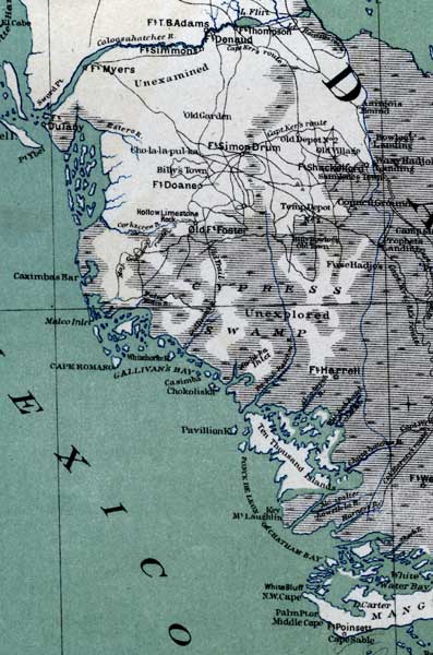 Map of Monroe County, Florida, 1865