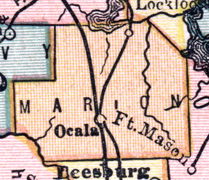 Map of Marion County, Florida, 1880
