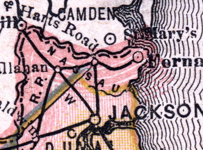 Map of Nassau County, Florida, 1880