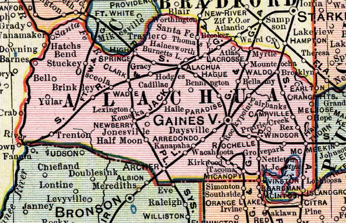 Map of Alachua County, Florida, 1902