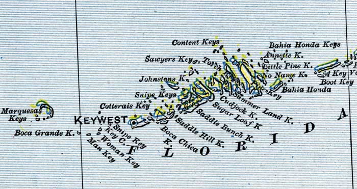 Map of Monroe County, Florida, 1902