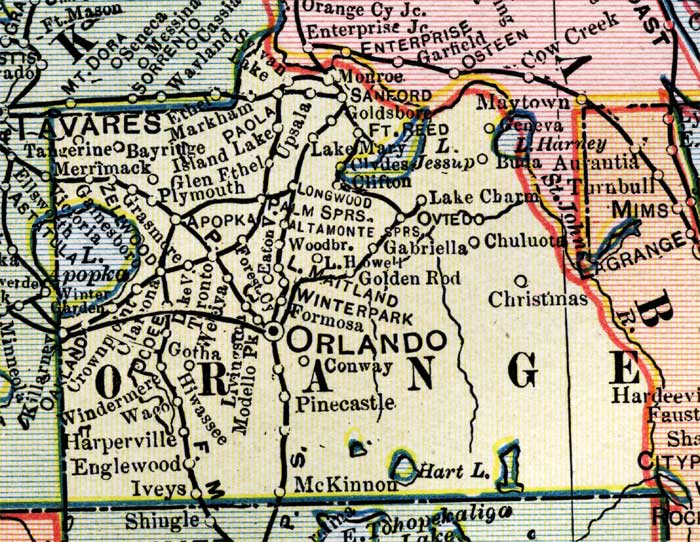 Map of Orange County, Florida, 1902
