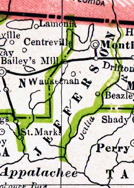 Map of Jefferson County, Florida, 1886