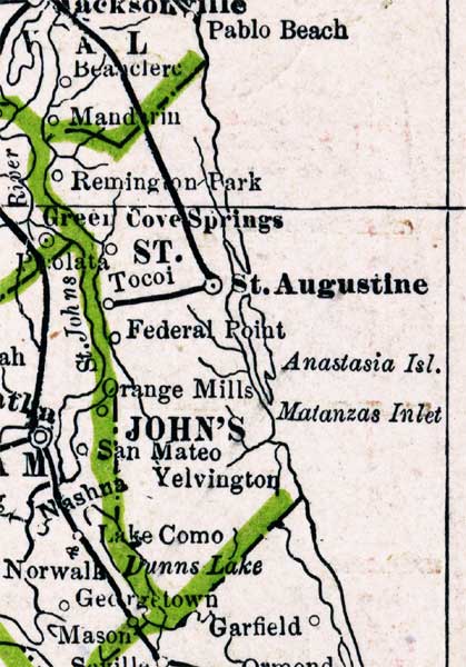 Map of St. Johns County, Florida, 1886