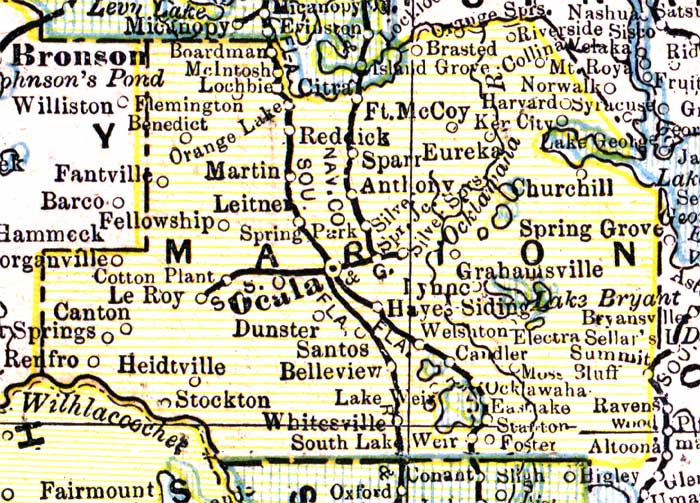 Map of Marion County, Florida, 1890