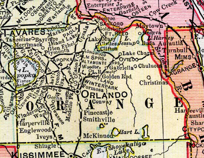 Map of Orange County, Florida, 1899