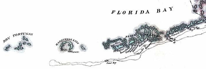 Map of Monroe County, Florida, 1856