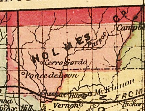 Map of Holmes County, Florida, 1874