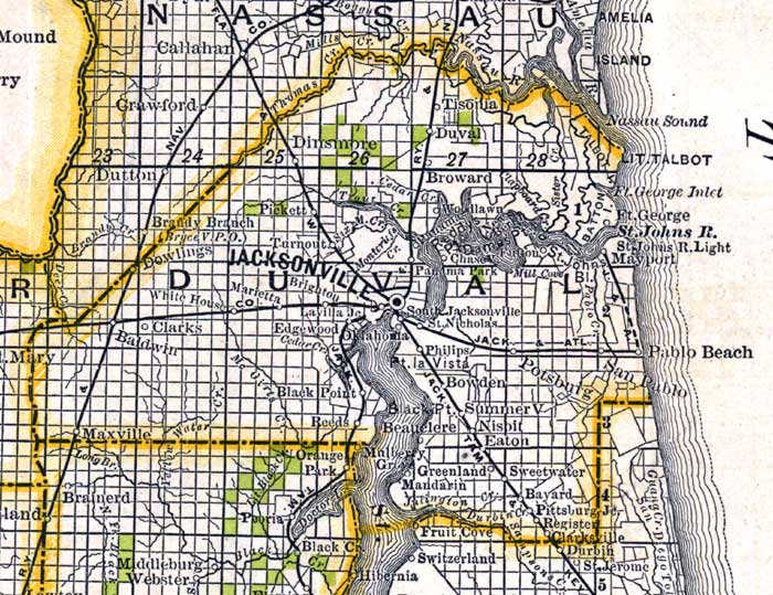 Map of Duval County, Florida, 1888