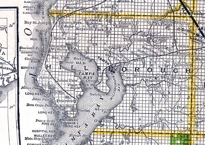 Map of Hillsborough County, Florida, 1888