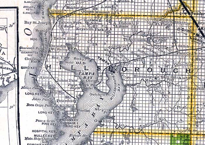 Map of Hillsborough County, Florida, 1888