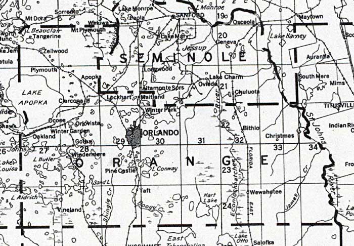 Map of Orange County, Florida, 1932