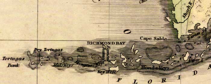 Map of Monroe County, Florida, 1842