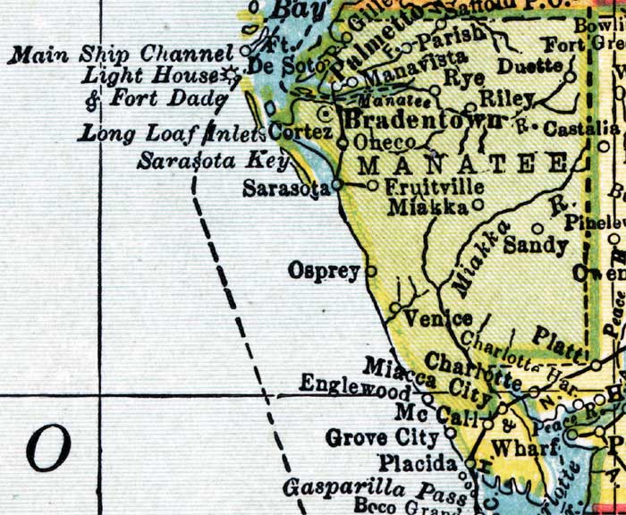 Map of Manatee County, Florida, 1910