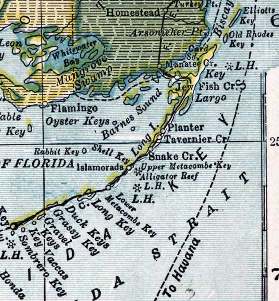 Map of Monroe County, Florida, 1910