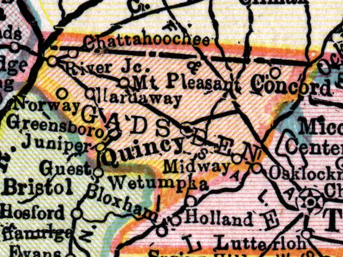 Map of Gadsden County, Florida, 1916