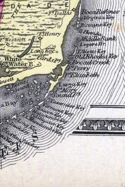 Map of Monroe County, Florida, 1873