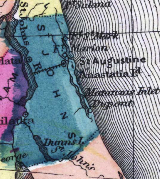 Map of St. Johns County, Florida, 1873