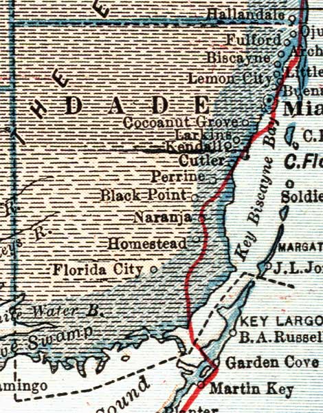 Map of Miami-Dade County, Florida, 1921
