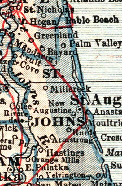 Map of St. Johns County, Florida, 1921