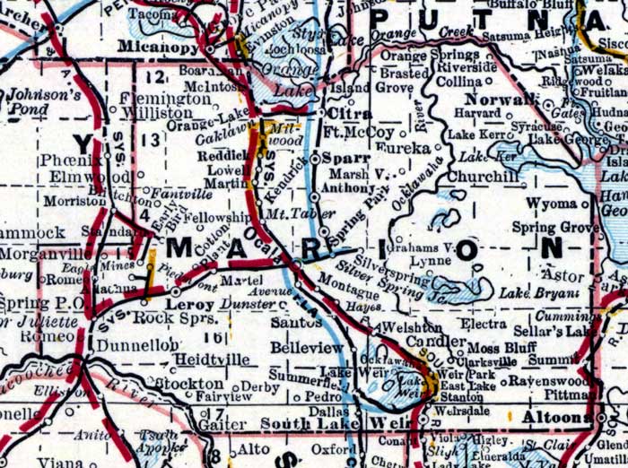Map of Marion County, Florida, 1890s