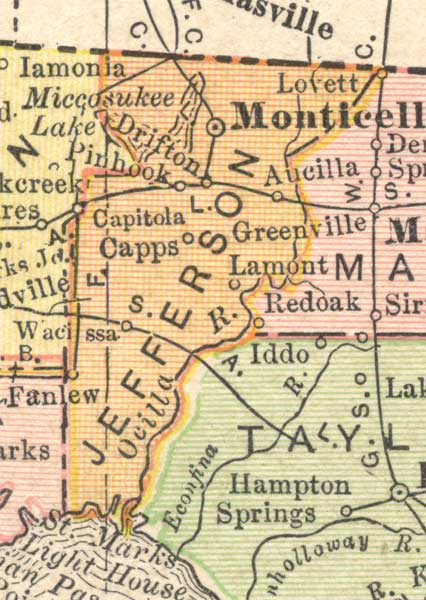 Map of Jefferson County, Florida, 1910