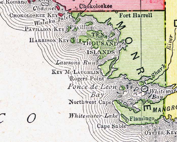 Map of Monroe County, Florida, 1917