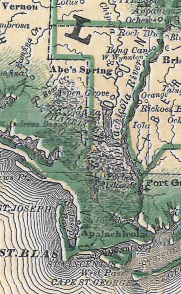 Map of Calhoun County, Florida, 1880
