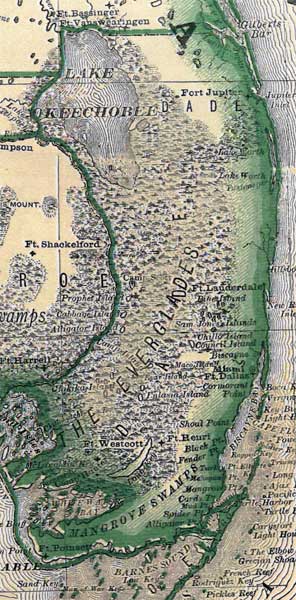 Map of Miami-Dade County, Florida, 1880