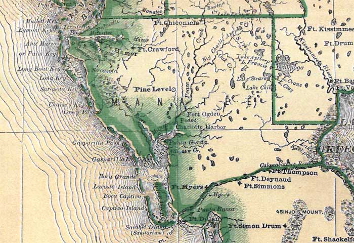 Map of Manatee County, Florida, 1880