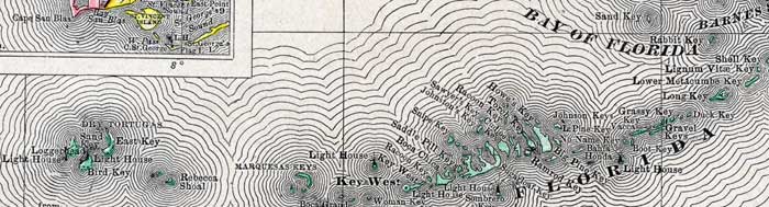 Map of Monroe County, Florida, 1888