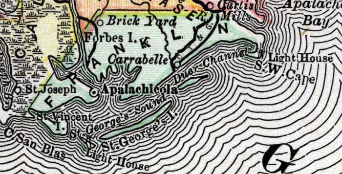 Map of Franklin County, Florida, 1890