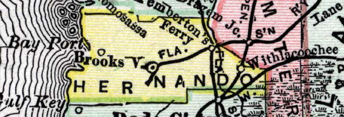 Map of Hernando County, Florida, 1890