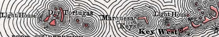 Map of Monroe County, Florida, 1890