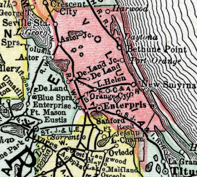 Map of Volusia County, Florida, 1890