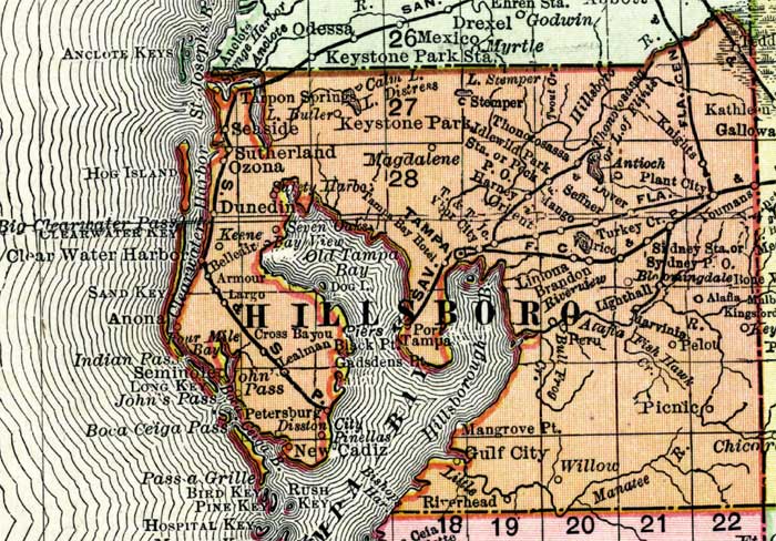Map of Hillsborough County, Florida, 1898