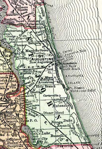Map of St. Johns County, Florida, 1898
