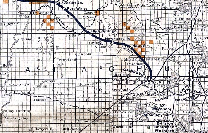 Map of Alachua County, Florida, 1888