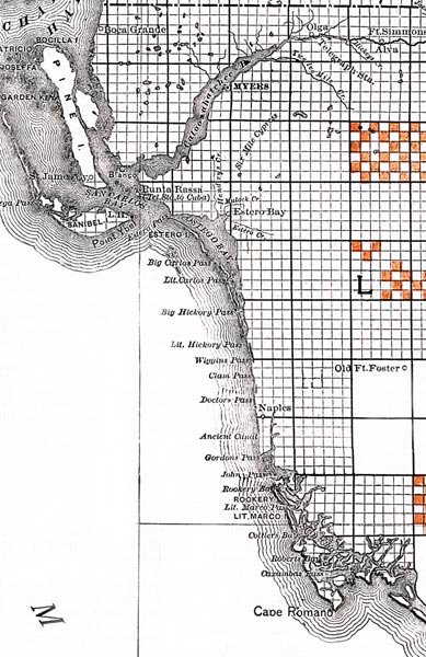 Map of Lee County, Florida, 1888