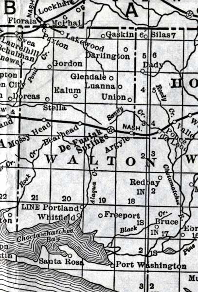 Map of Walton County, Florida, 1920