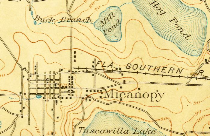 Map of Micanopy, Florida