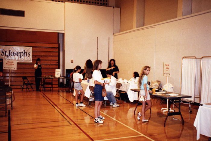 the health screening conducted in the gym