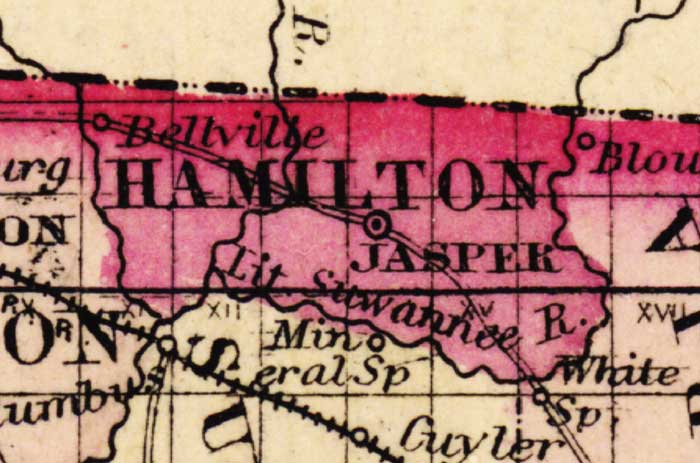 Map of Hamilton County, Florida, 1863