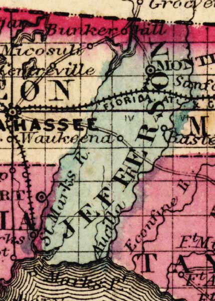 Map of Jefferson County, Florida, 1863