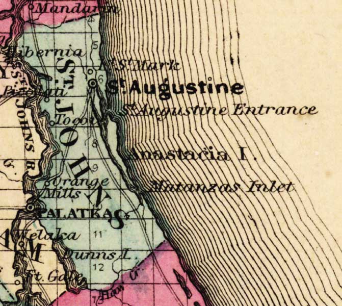 Map of St. Johns County, Florida, 1863