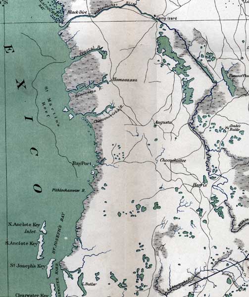Map of Hernando County, Florida, 1865