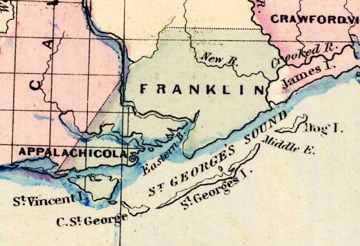 Map of Franklin County, Florida, 1877