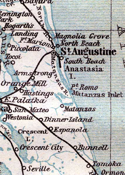 Map of St. Johns County, Florida, 1904