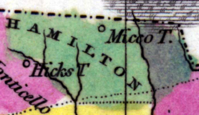 Map of Hamilton County, Florida, 1834
